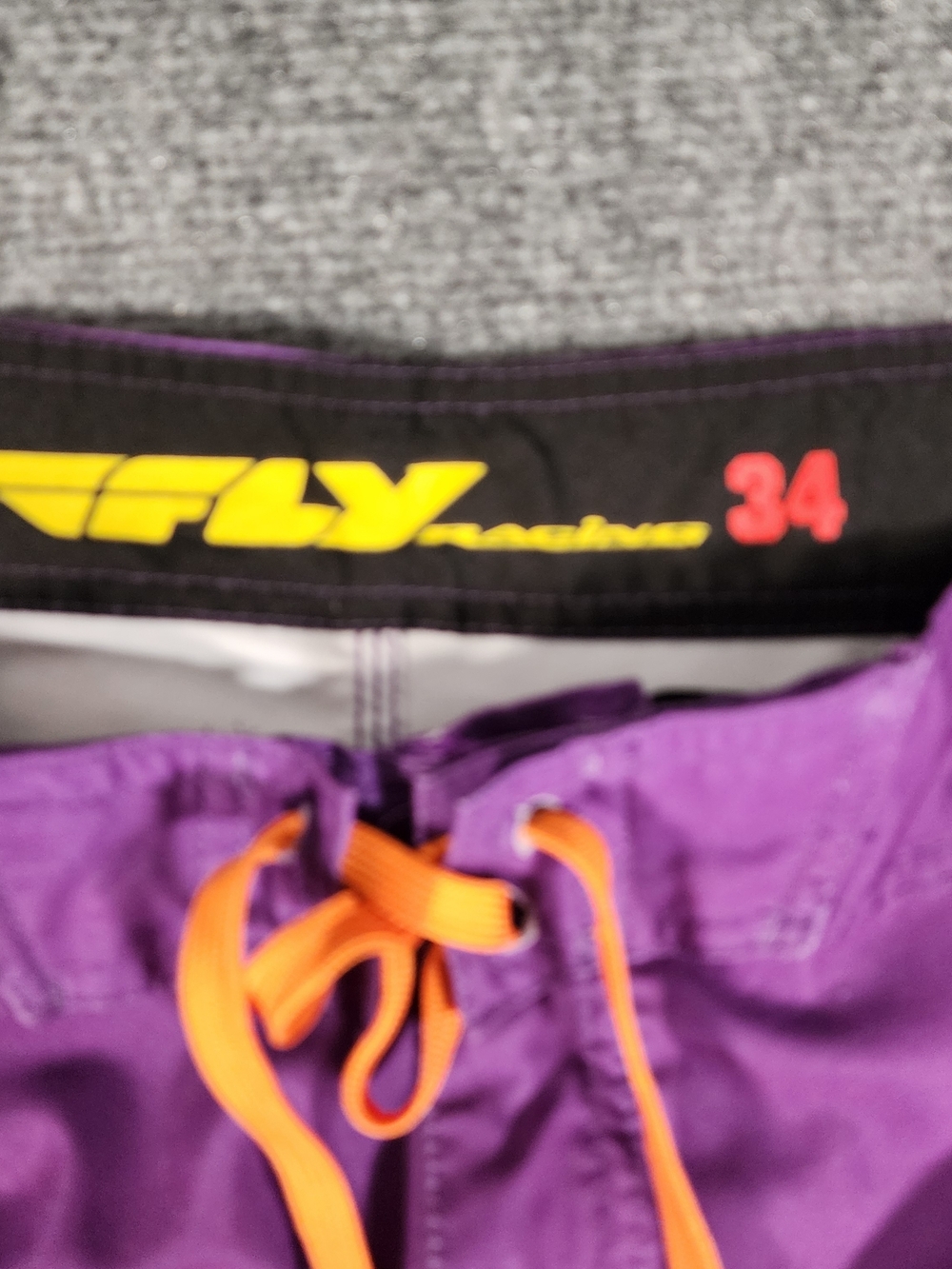 Fly Racing Board Shorts Purple Multicolor Polyester Drawstring Zip Flat Front - Picture 4 of 8